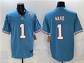 Men's Tennessee Titans #1 Cameron Ward Blue 2025 Draft F.U.S.E. 1997 Throwback Patch Vapor Limited Stitched Jersey,baseball caps,new era cap wholesale,wholesale hats